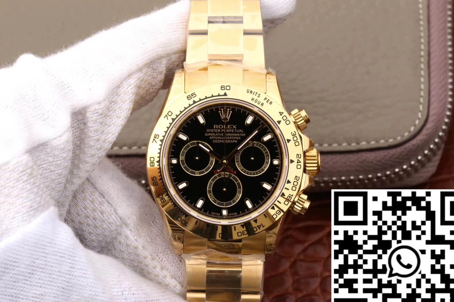 M116508-0004 Dial JH Daytona Black Factory Rolex Gold Yellow Cosmograph 0329